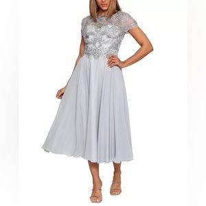 Women's Beaded Chiffon Midi Dress